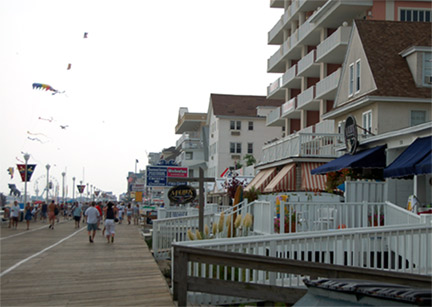 The boardwalk in Ocean City, MD.
