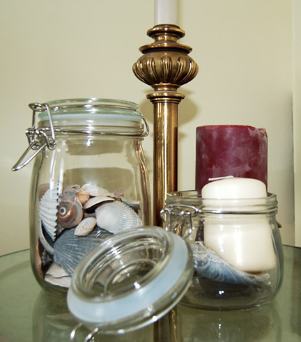 candles and jars