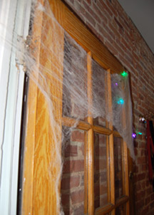 spider webs on doorway