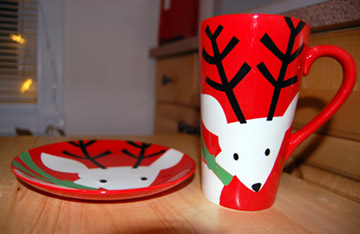 reindeer plate and mug